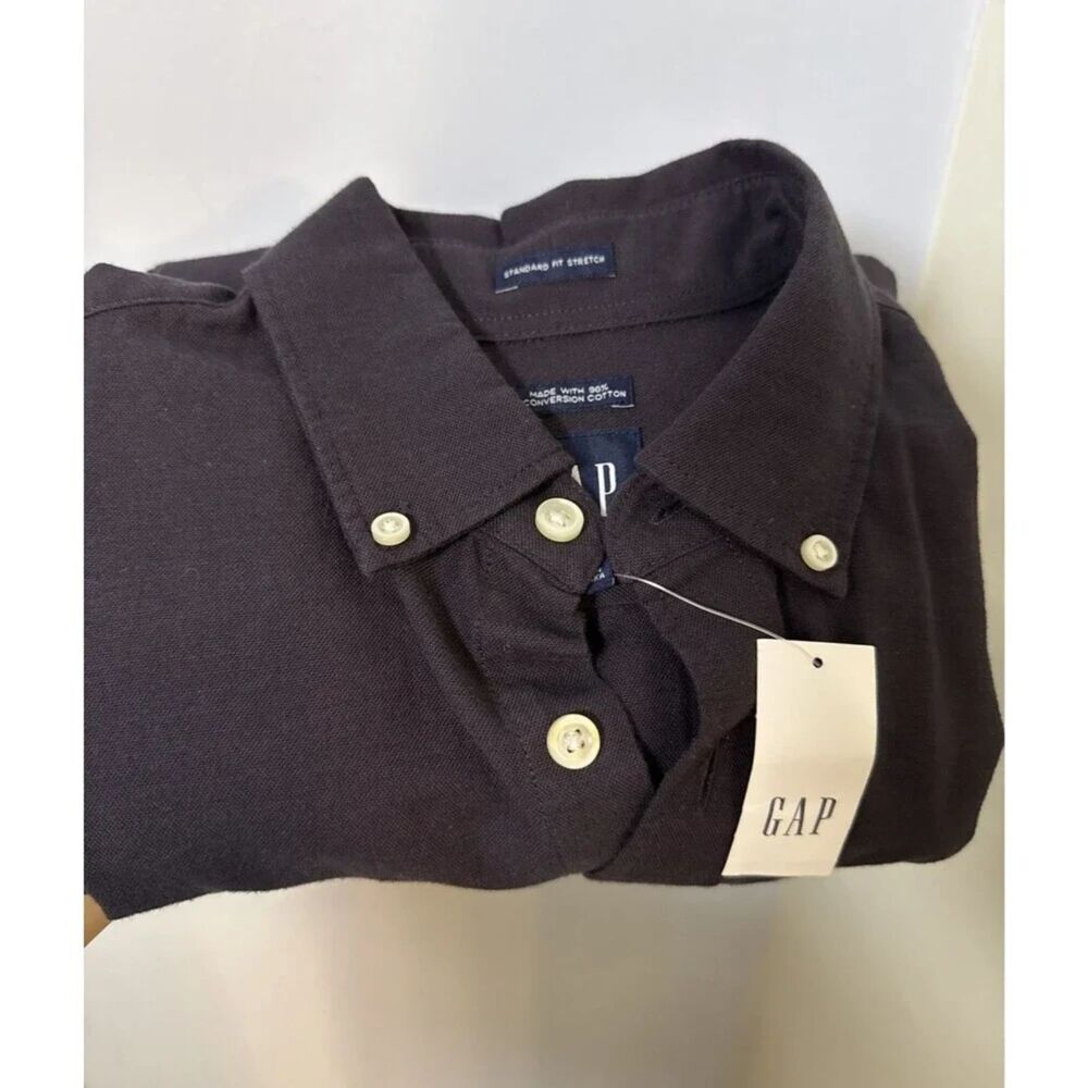 Gap Men's Long Sleeve Shirt Deep Grape Standard Fit Stretch Size XS NWT - Picture 7 of 8